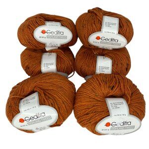 Gedifra Highland Tweed Yarn 6 Skeins 50g Orange Merino Alpaca Knitting Crochet